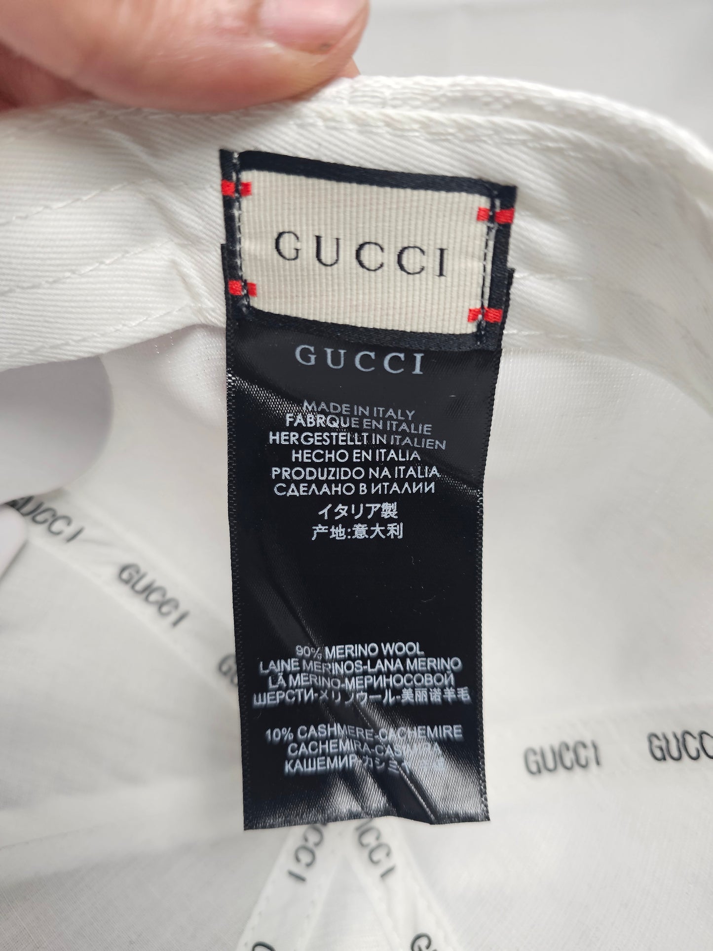 Guc White Striped Hat