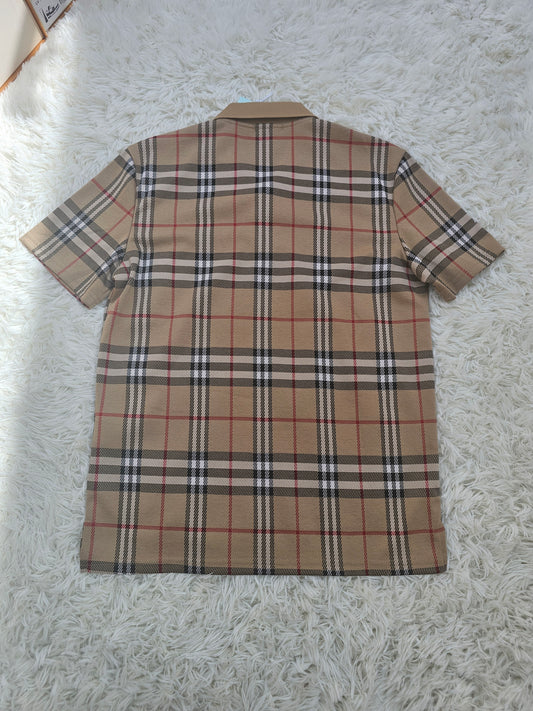 Burb Burgundy Plaid Polo Shirt