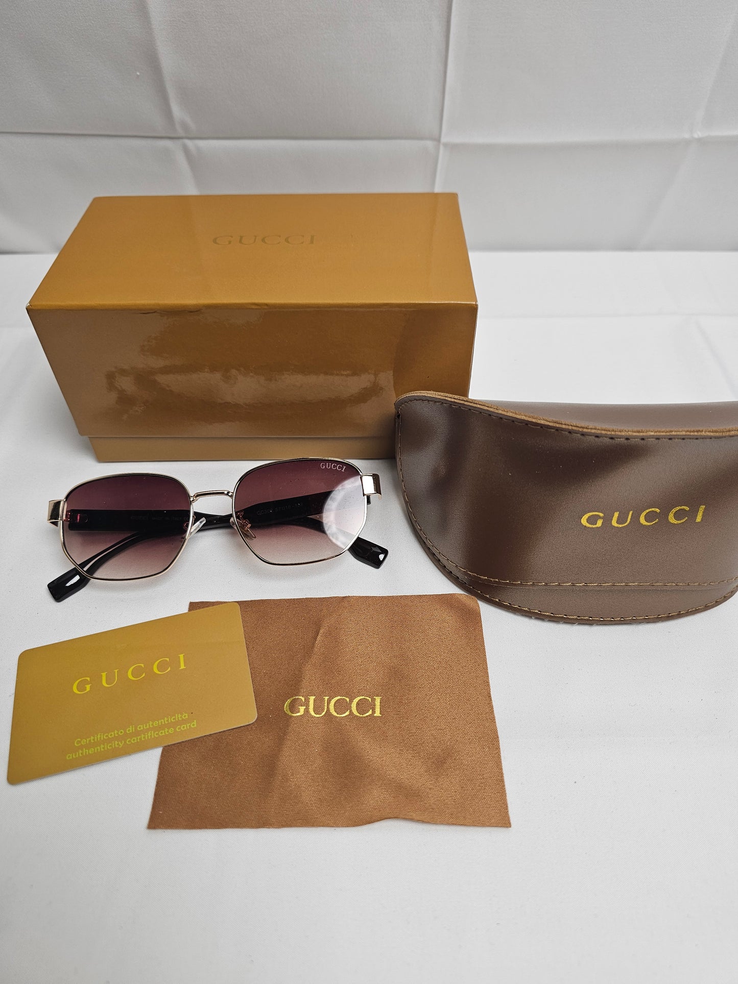 Guc Purple Logo Print Sunglasses