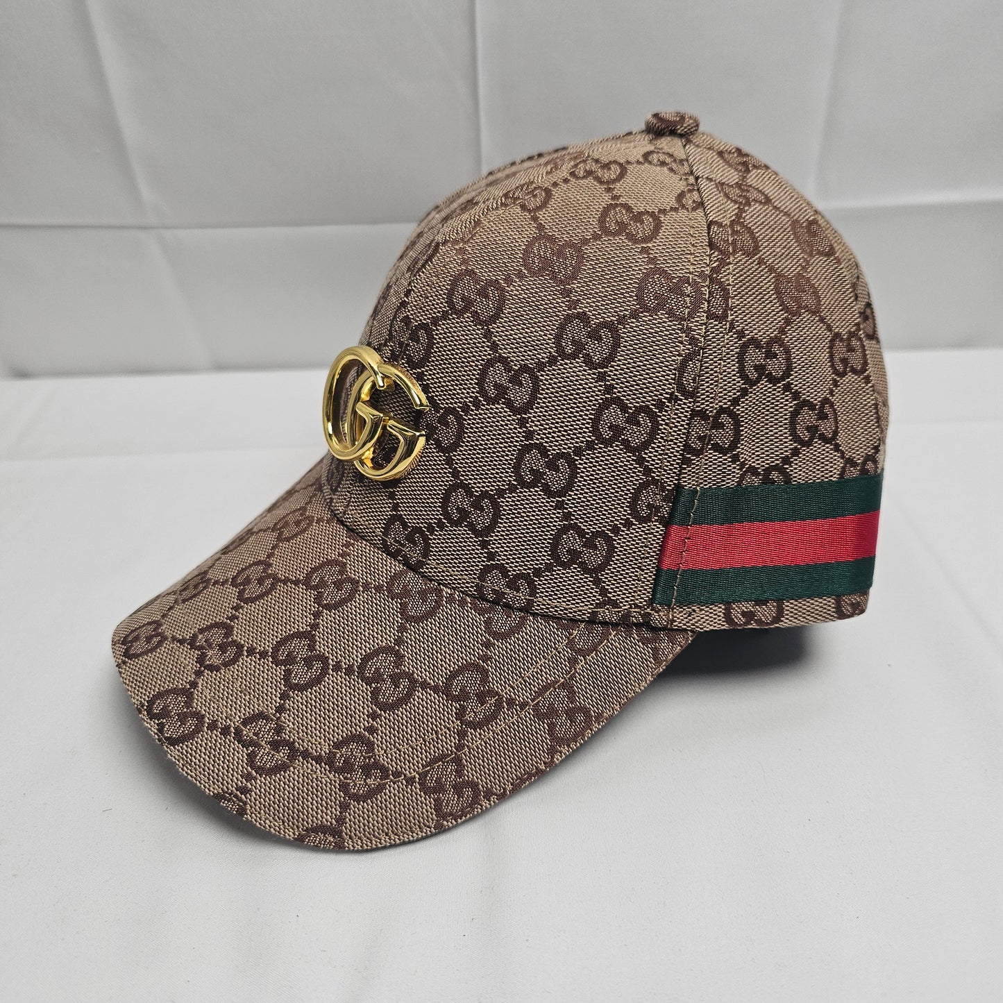 Guc Beige Striped Hat