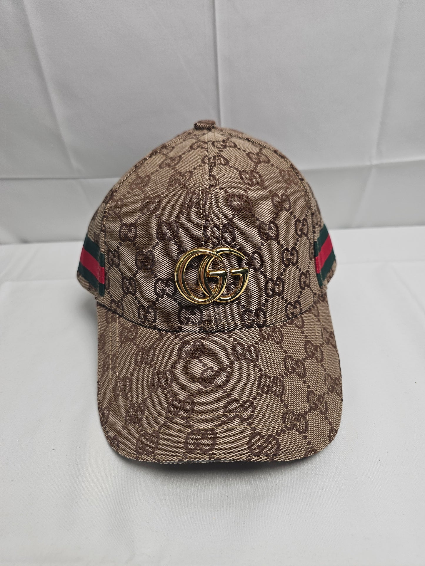 Guc Beige Striped Hat