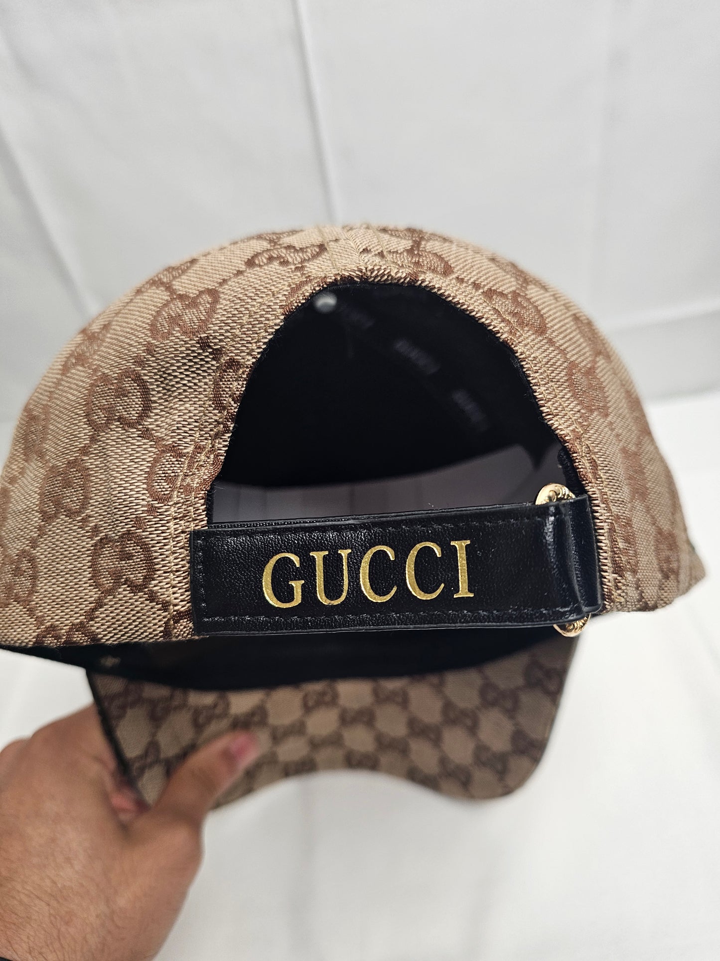 Guc Beige Striped Hat