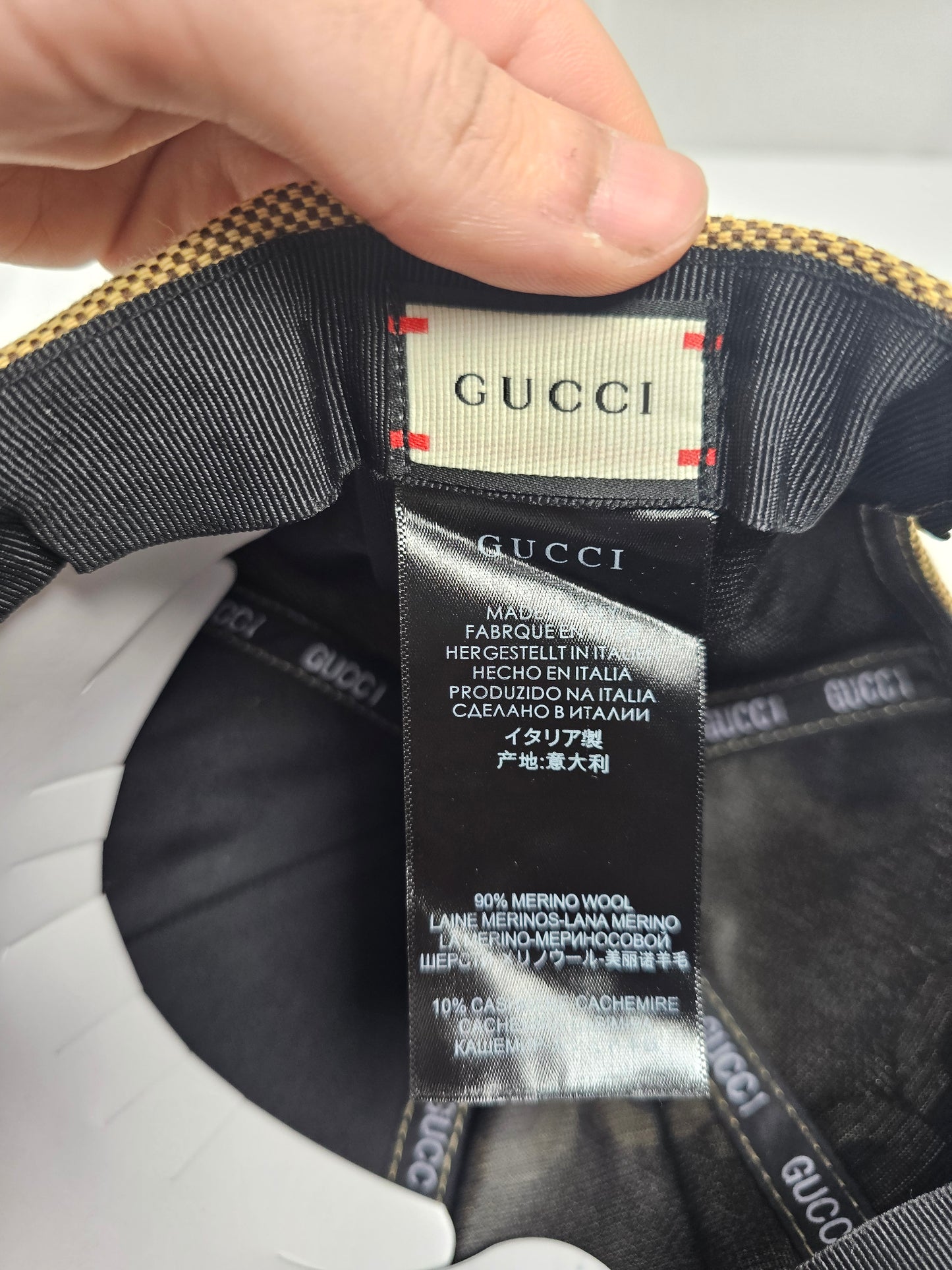 Guc Beige Big Logo Hat