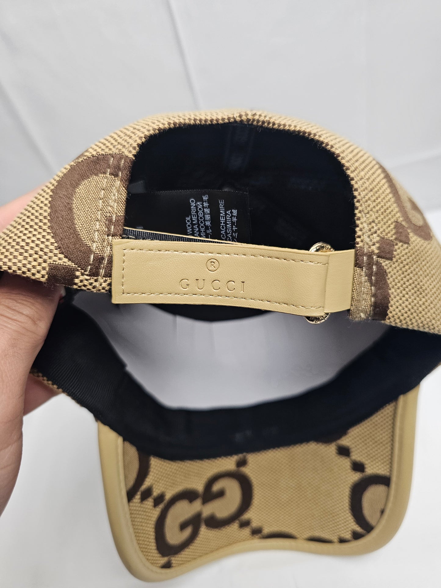 Guc Beige Big Logo Hat