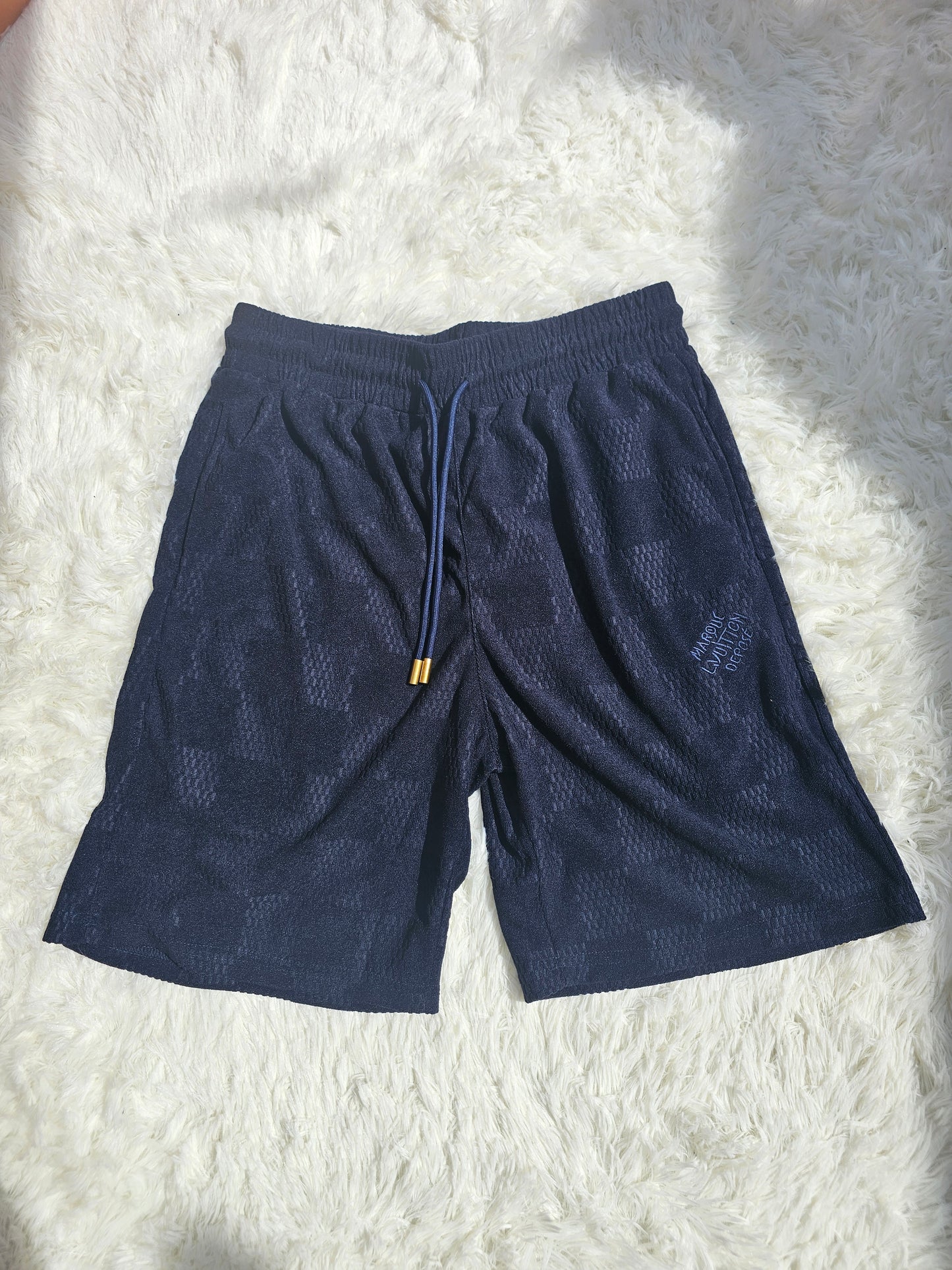 Loui Blue Checkered Short Set