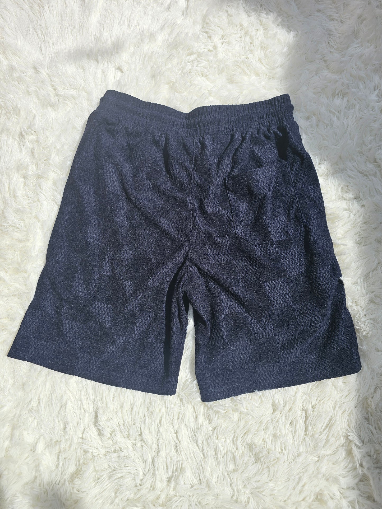 Loui Blue Checkered Short Set