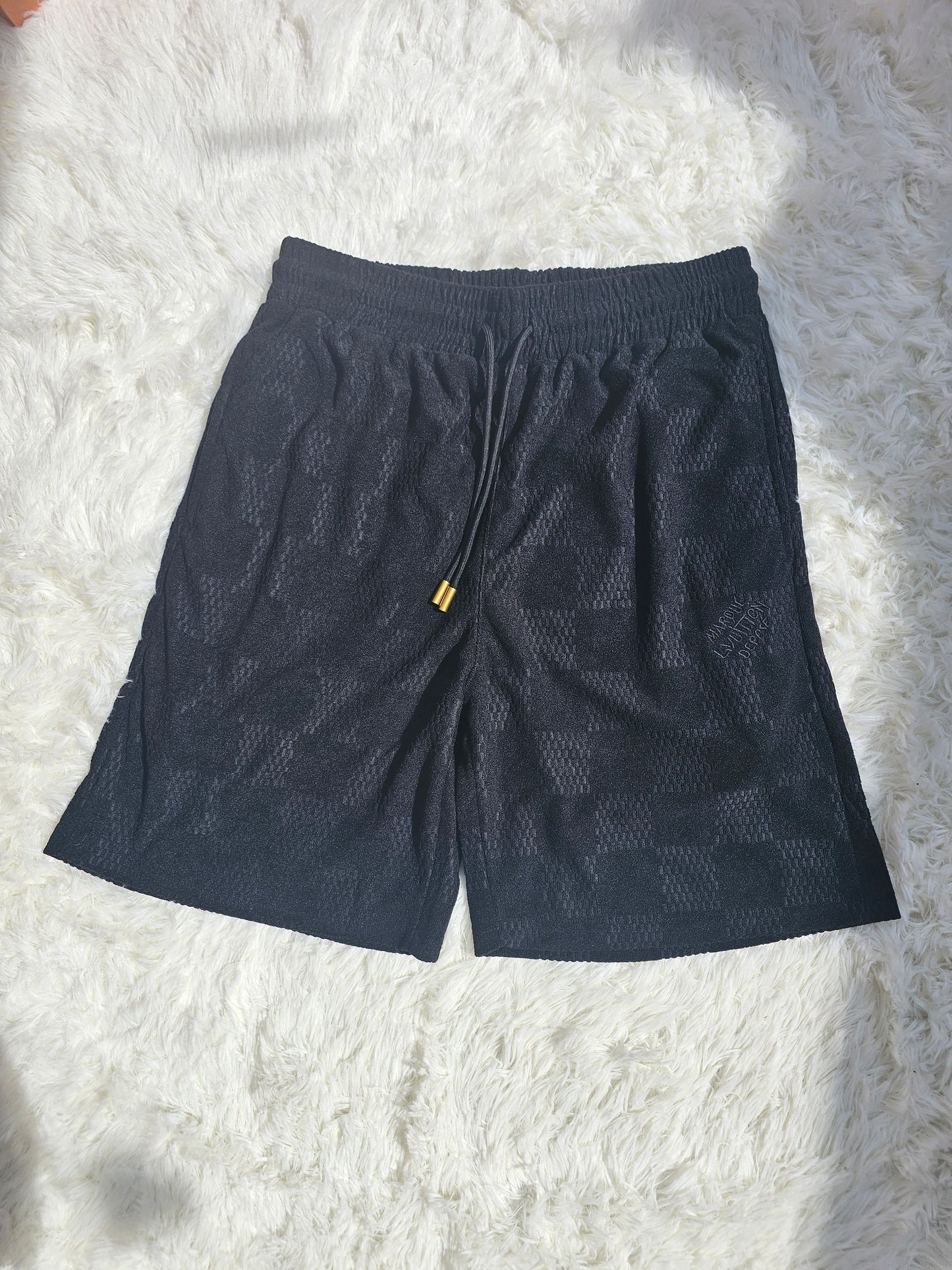 Loui Black Checkered Short Set