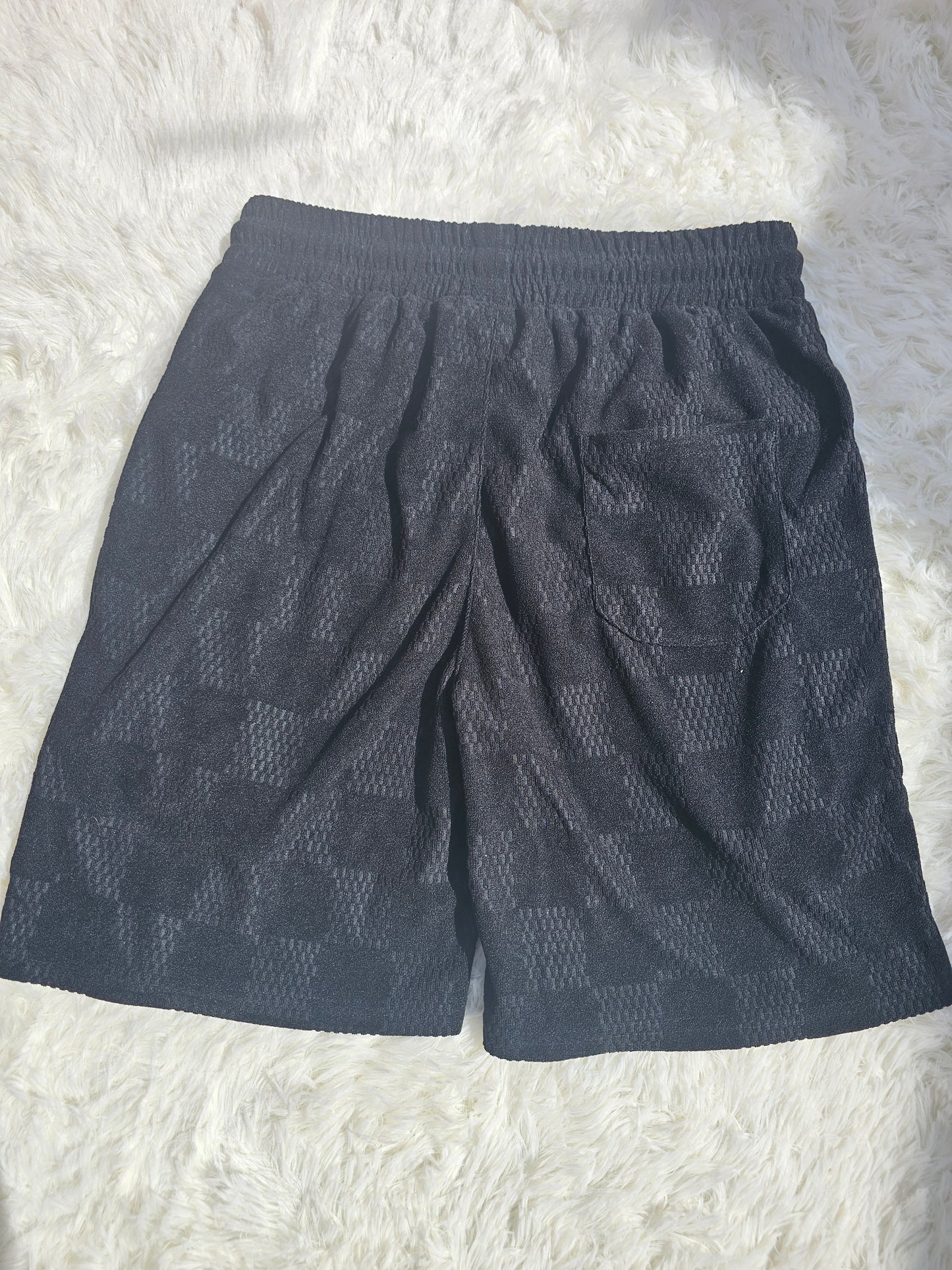 Loui Black Checkered Short Set