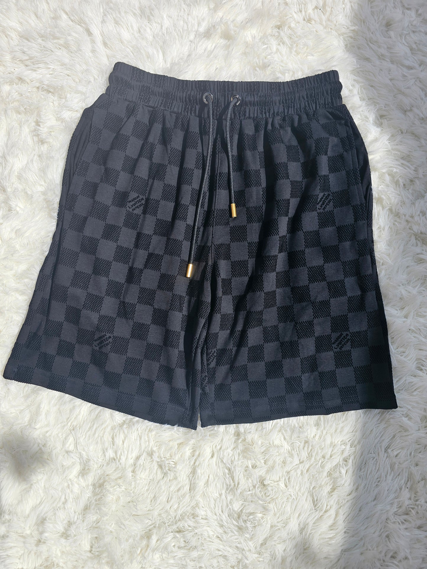 Loui Black Checkered Short Set