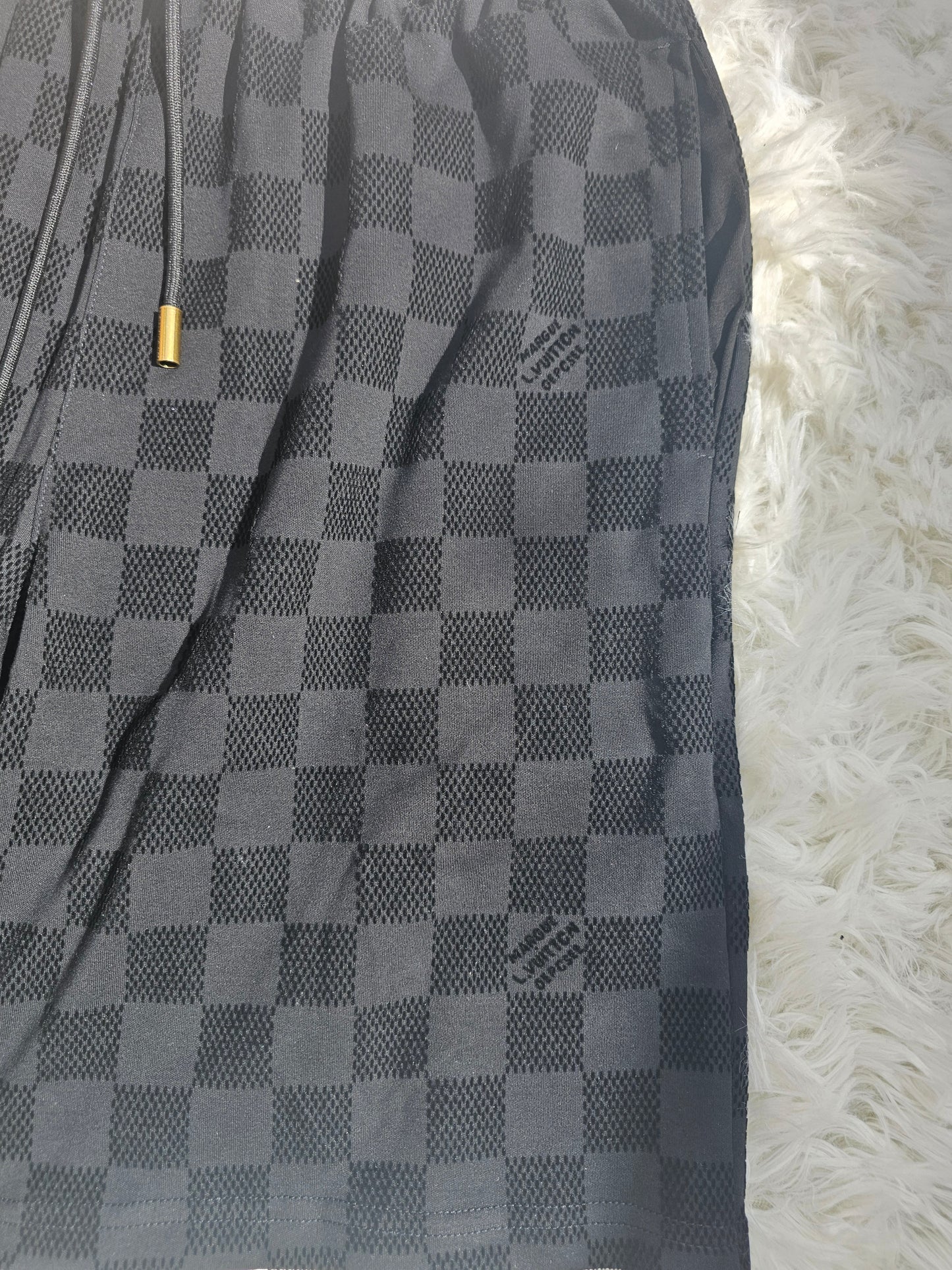 Loui Black Checkered Short Set