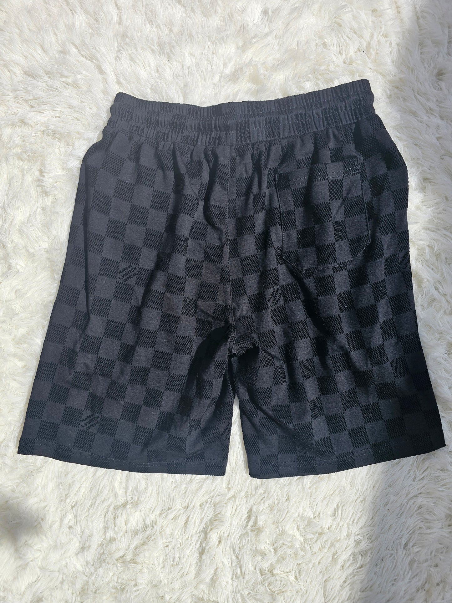 Loui Black Checkered Short Set