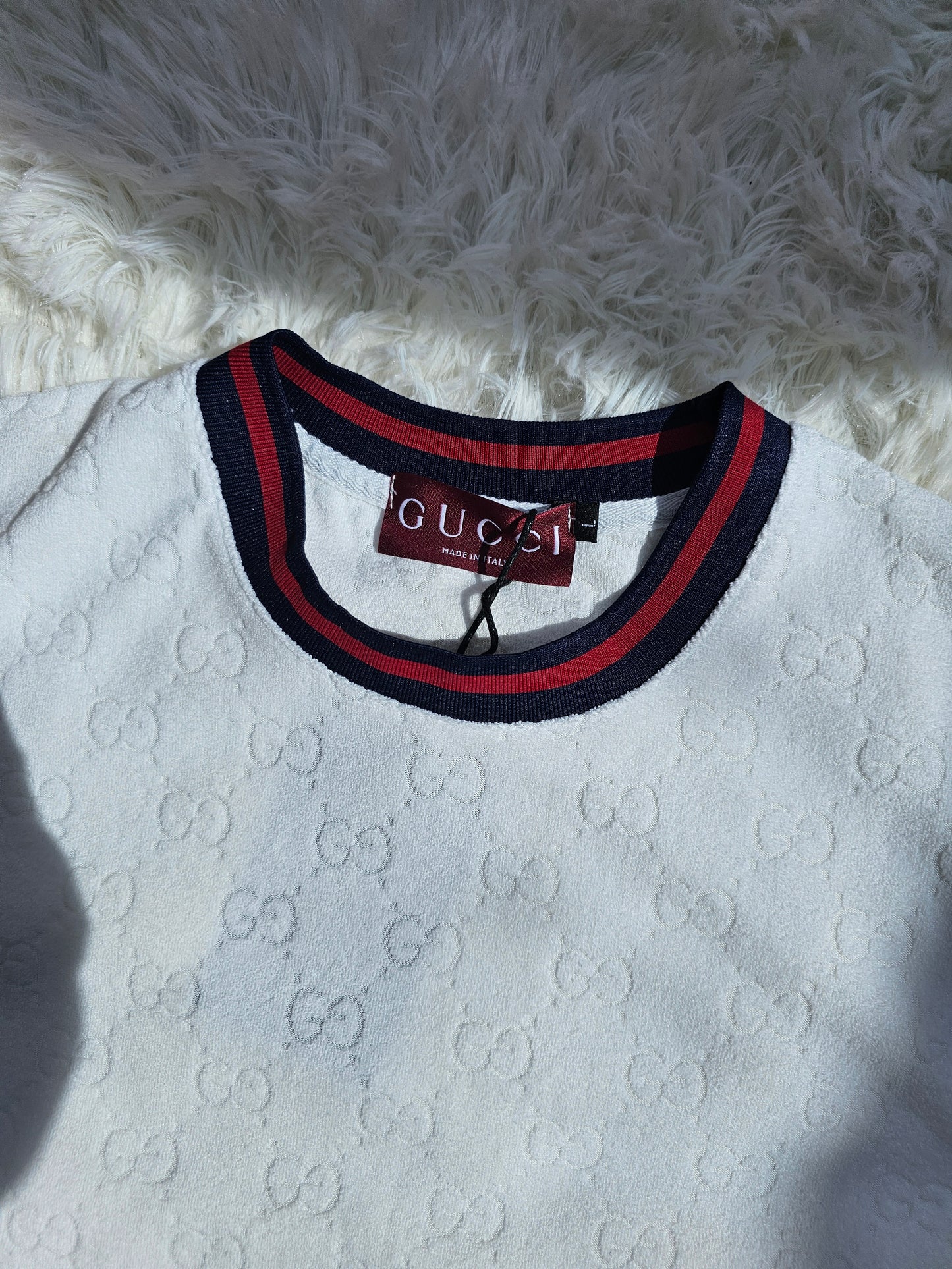 Guc White Logo Short Set