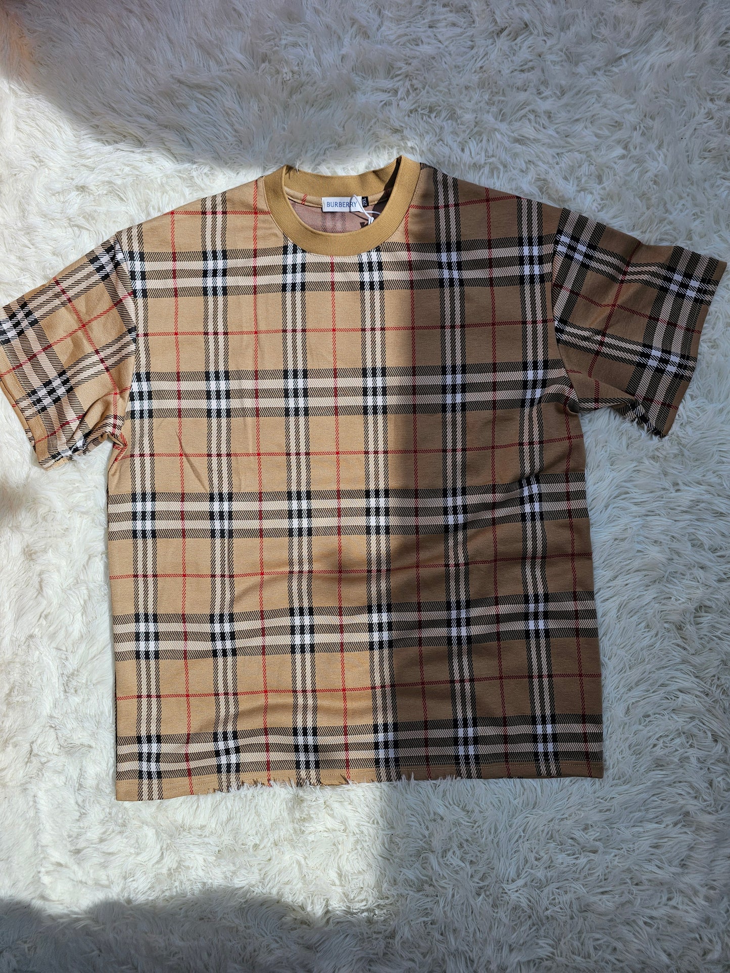 Burb Beige Plaid Short Set