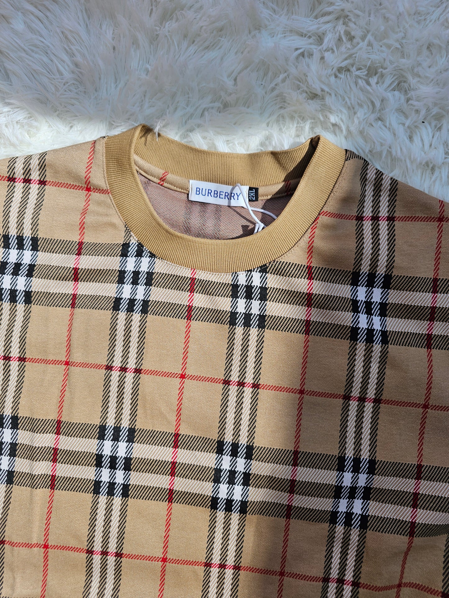 Burb Beige Plaid Short Set