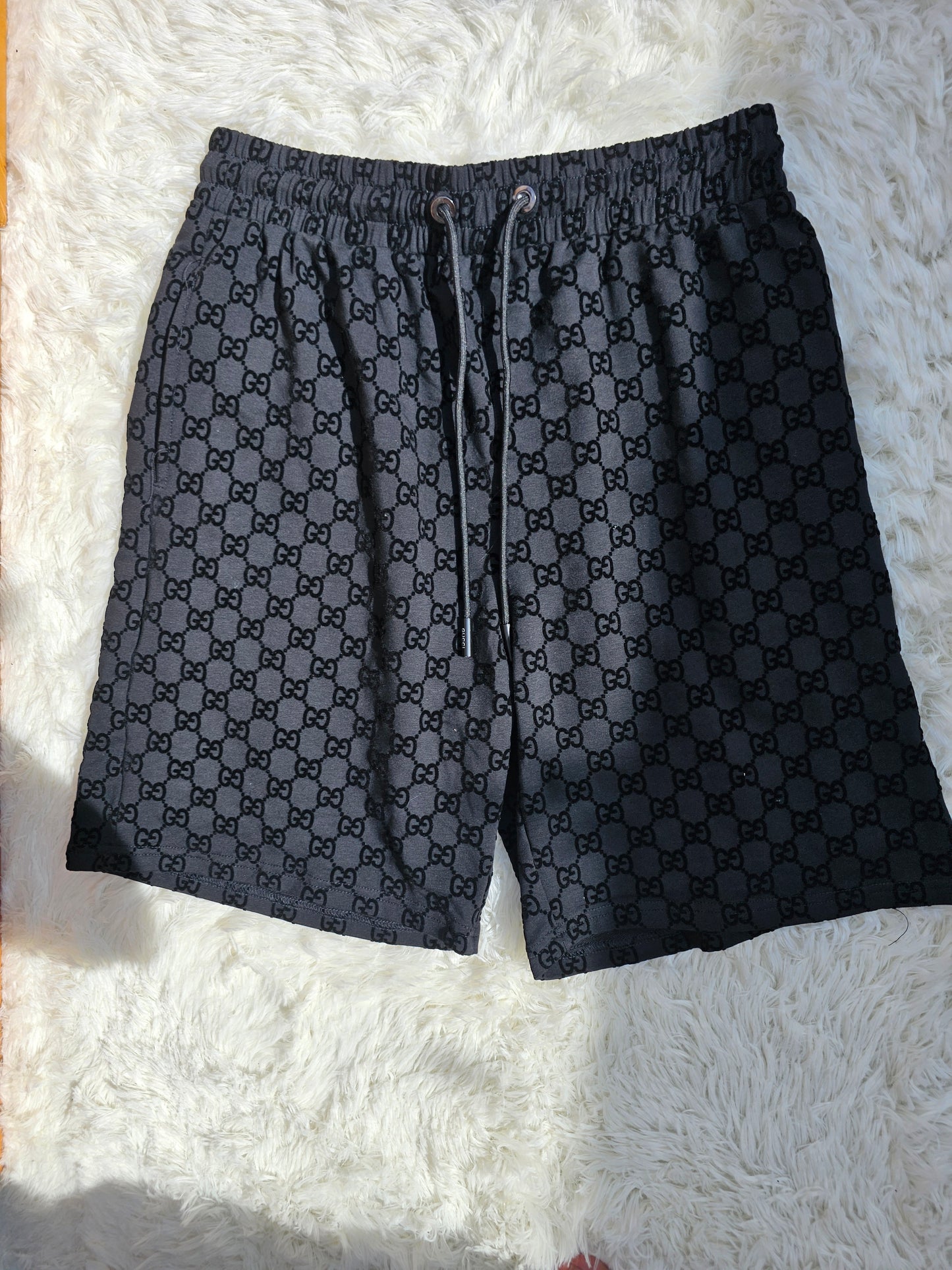 Guc Black Logo Short Set