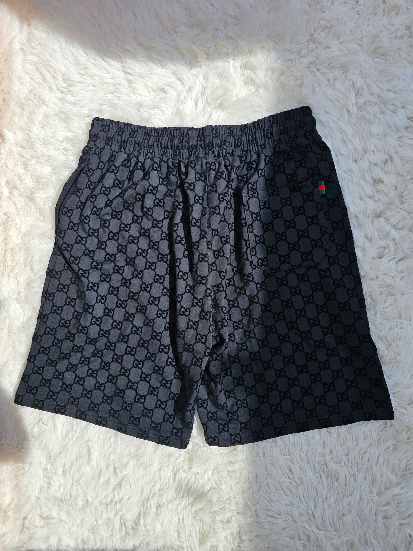 Guc Black Logo Short Set