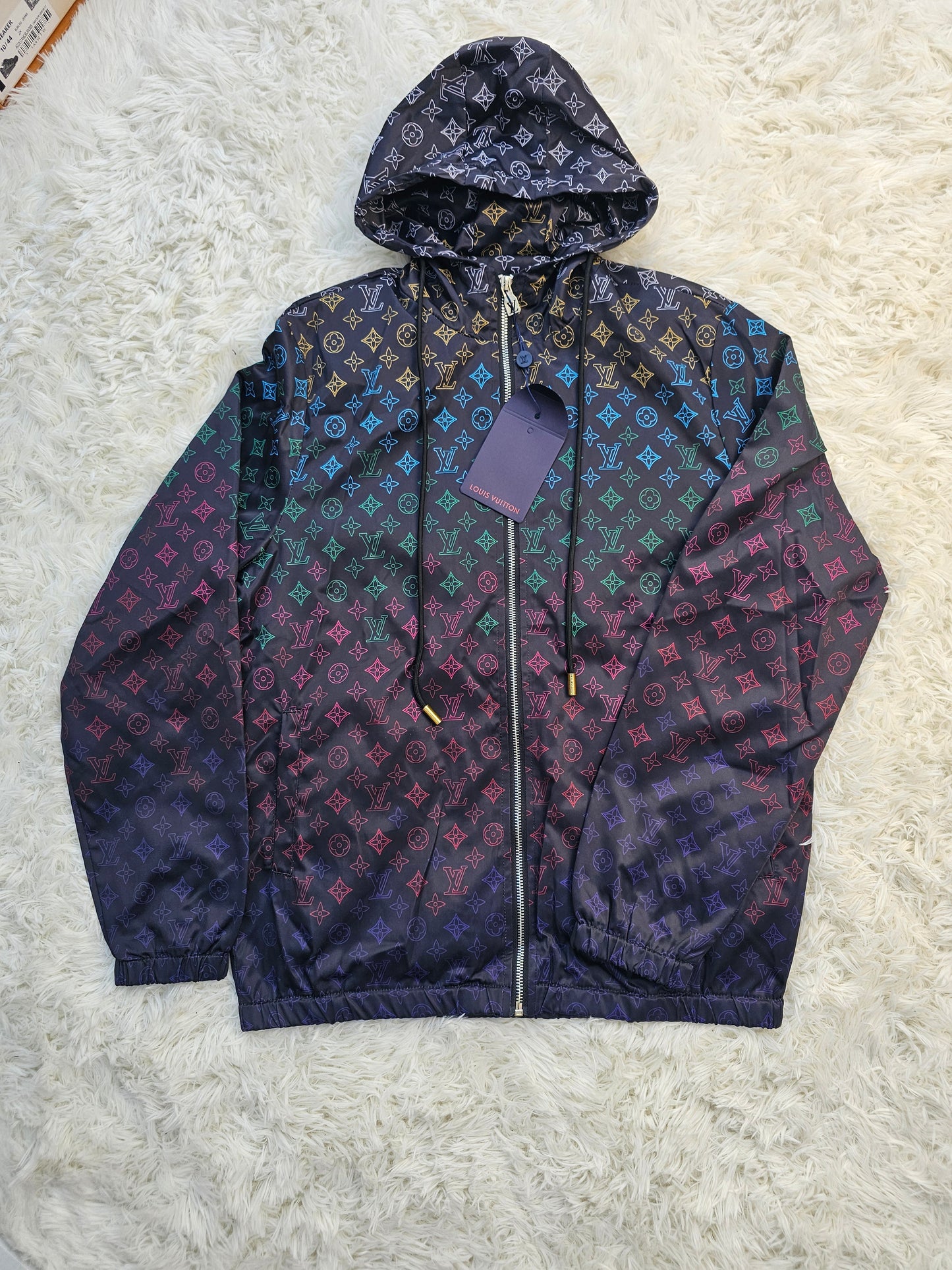 Loui Black Monogram Windbreaker