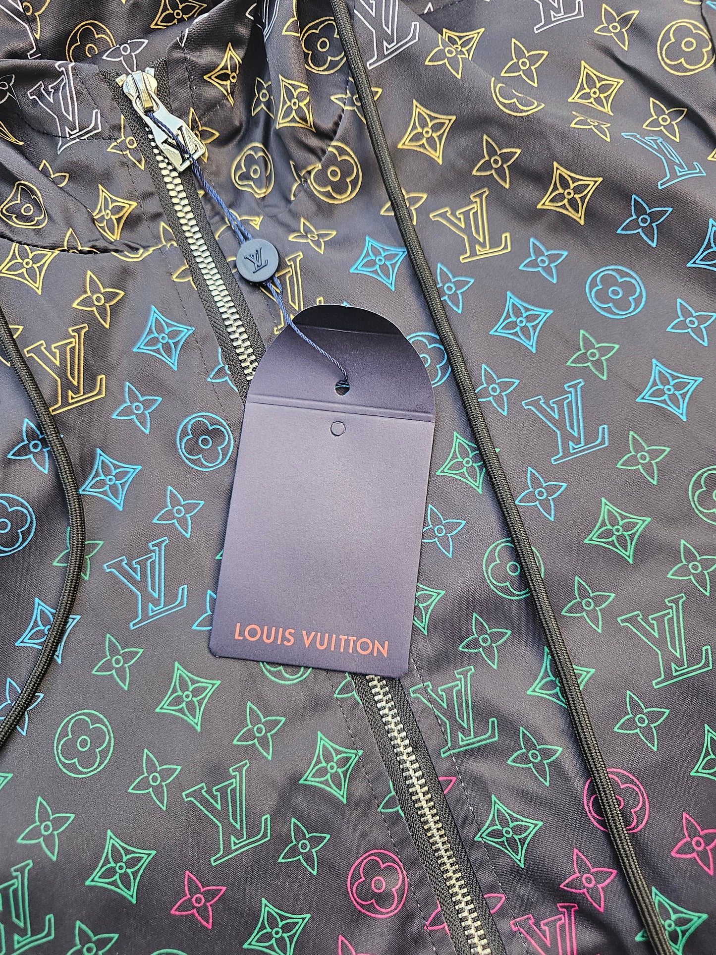 Loui Black Monogram Windbreaker