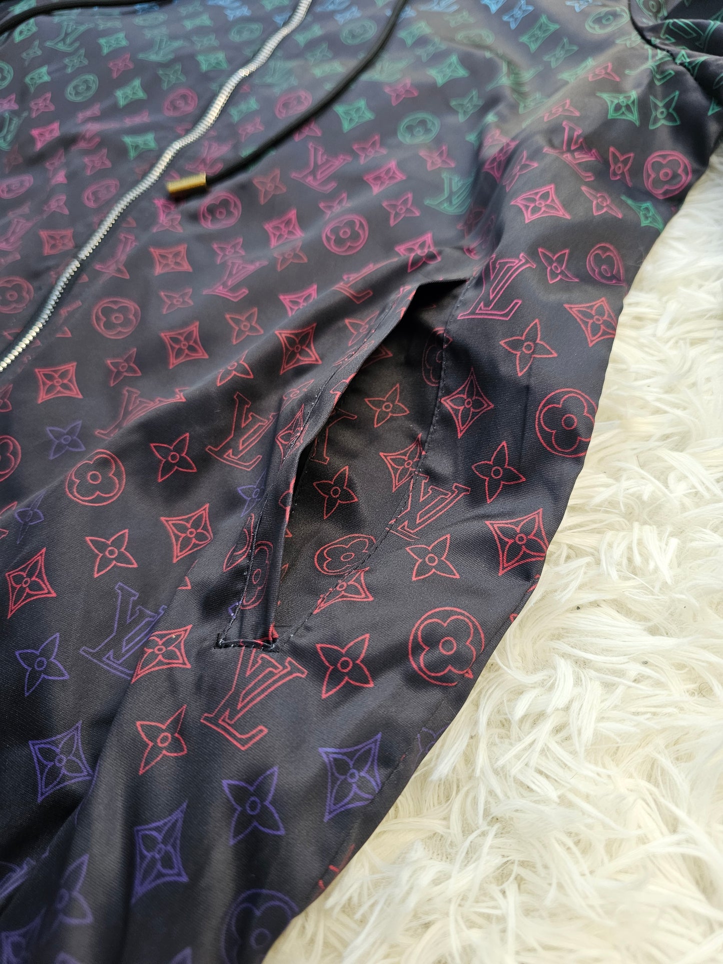 Loui Black Monogram Windbreaker