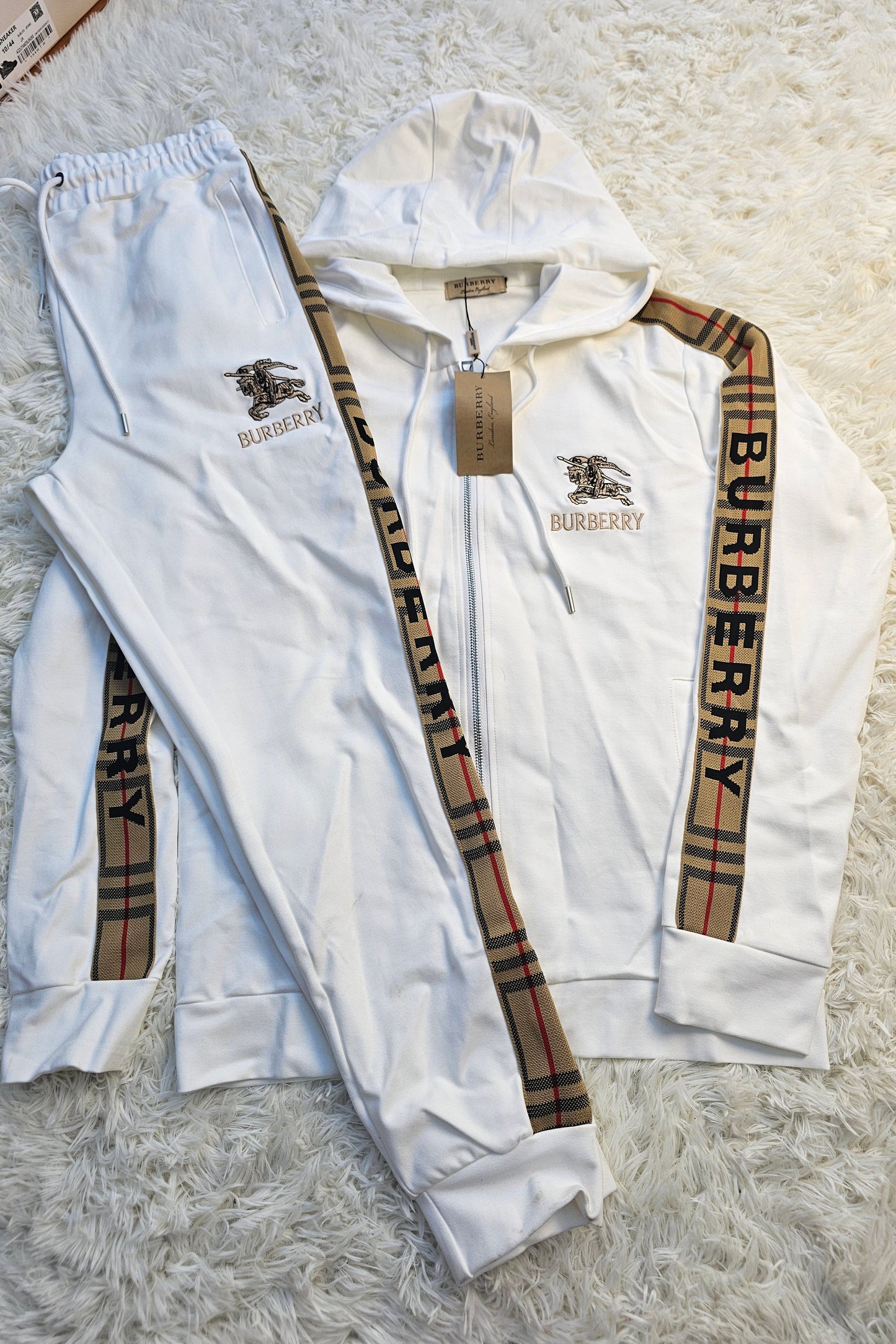 Burb White Logo Tracksuit