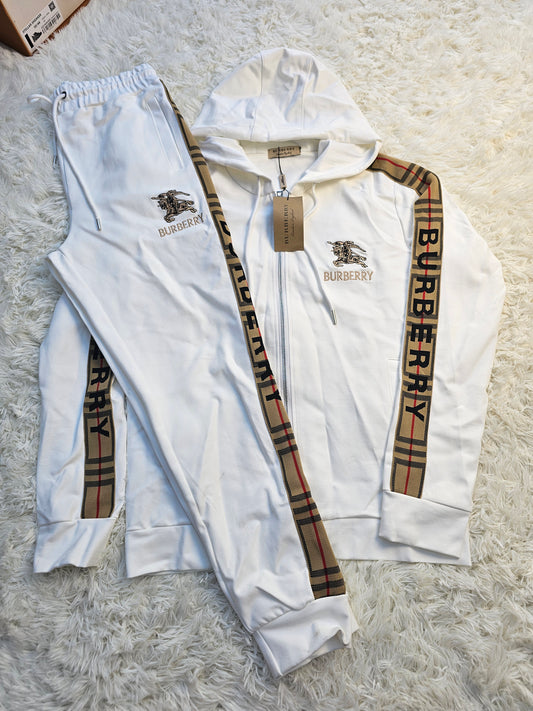 Burb White Logo Tracksuit
