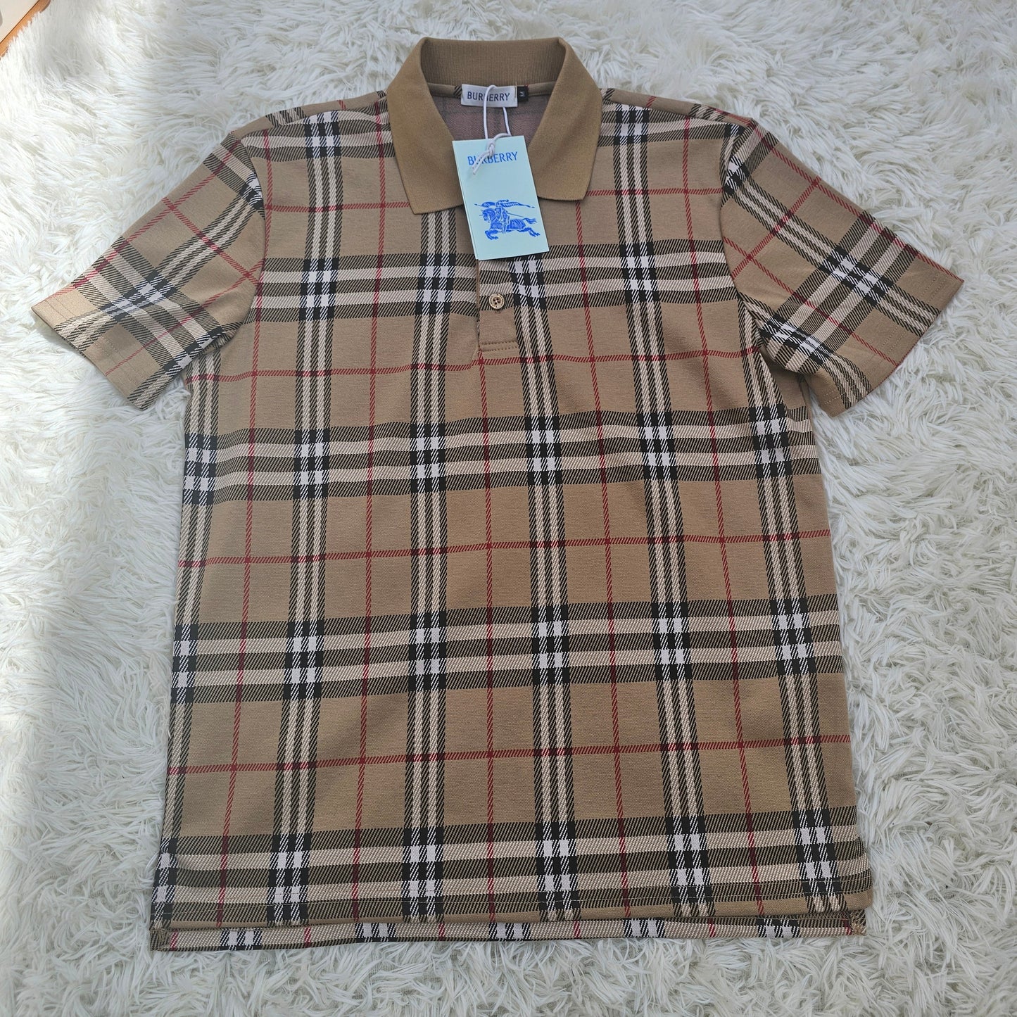 Burb Burgundy Plaid Polo Shirt