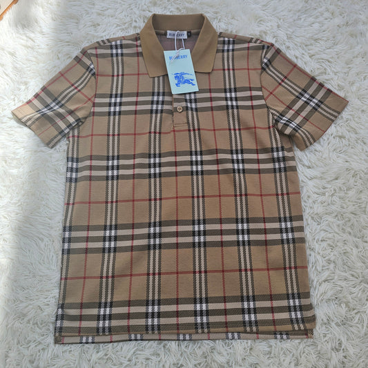 Burb Burgundy Plaid Polo Shirt