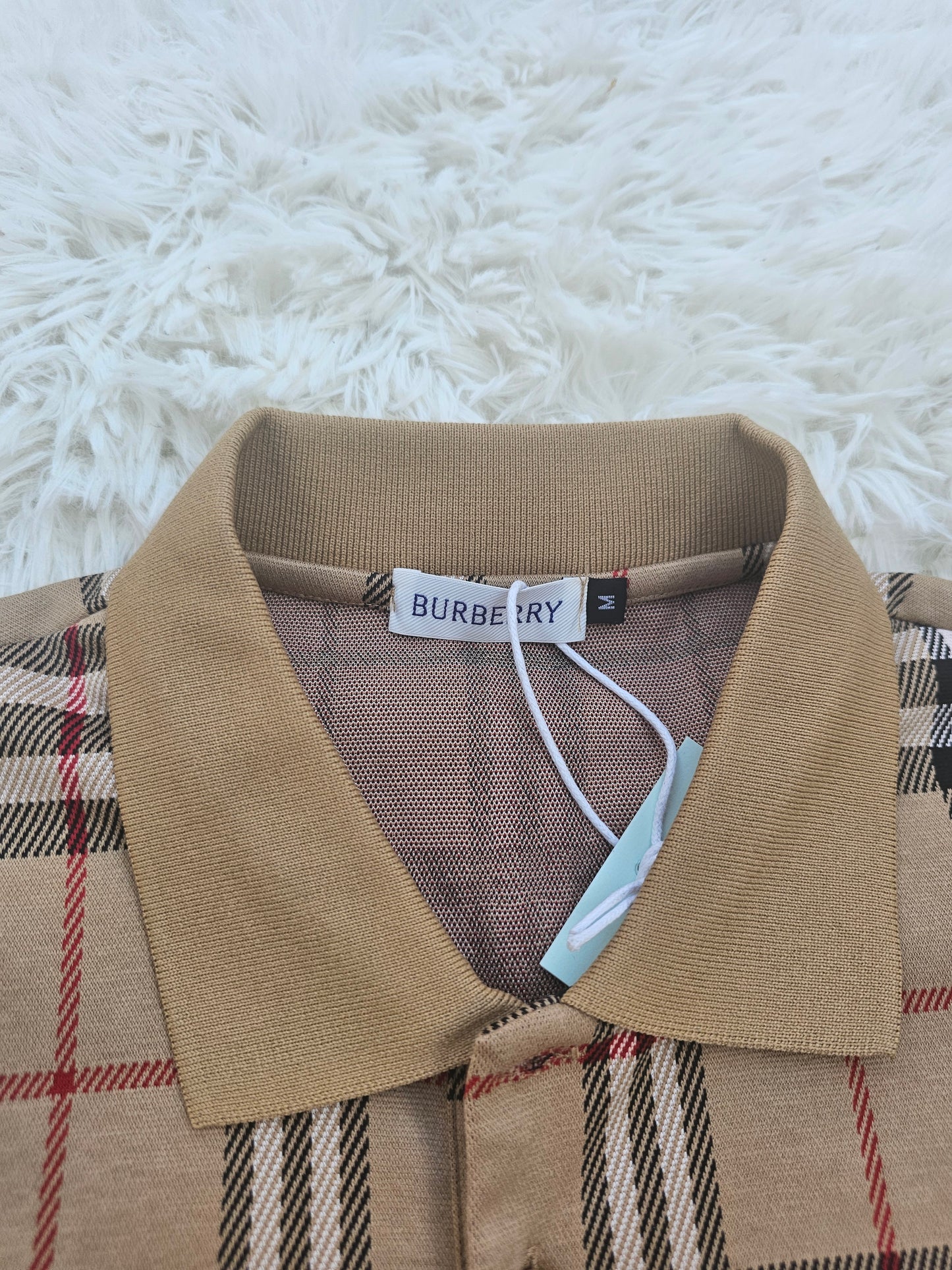 Burb Burgundy Plaid Polo Shirt