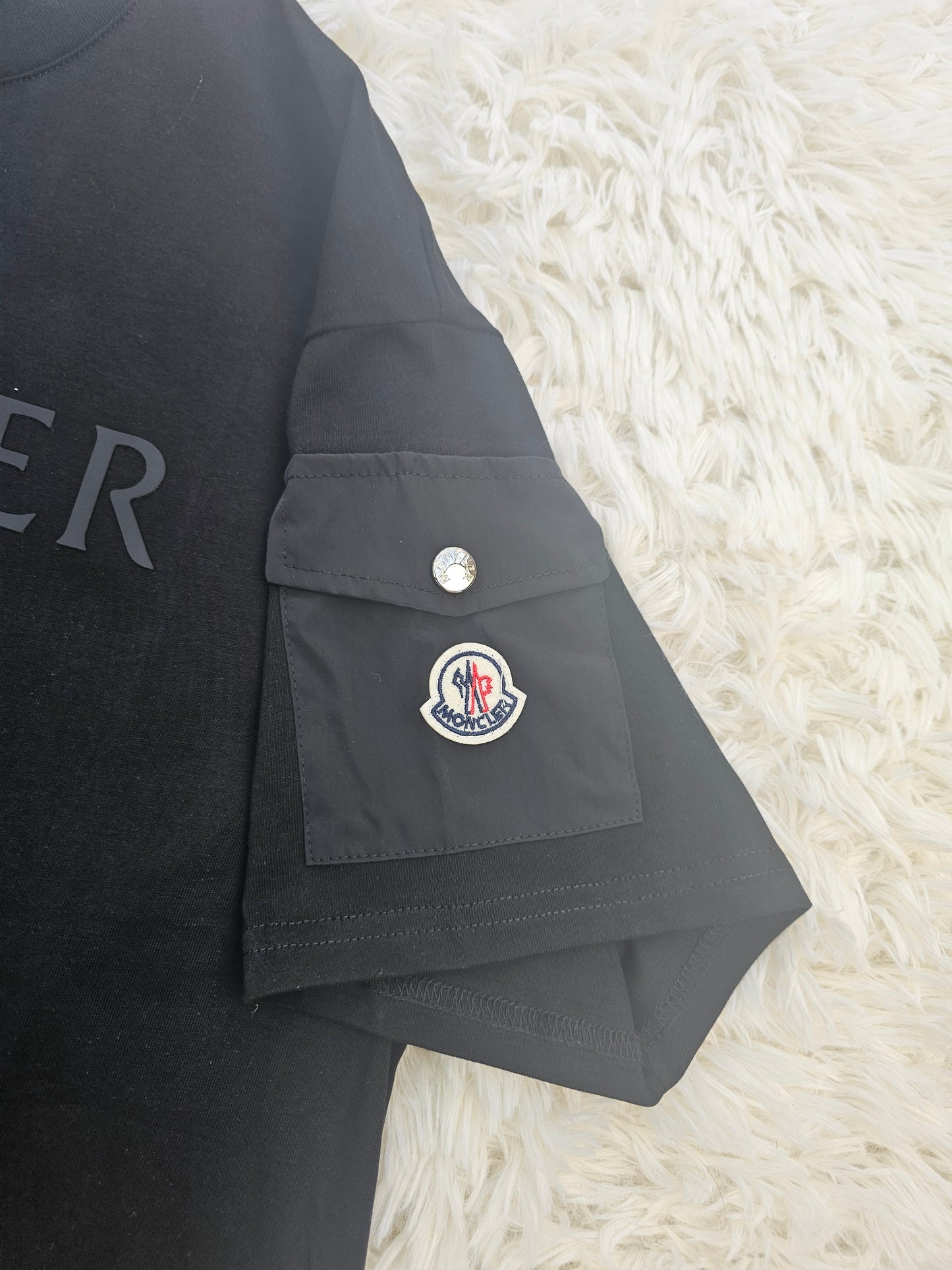 Mon Black Oversized Logo T-Shirt