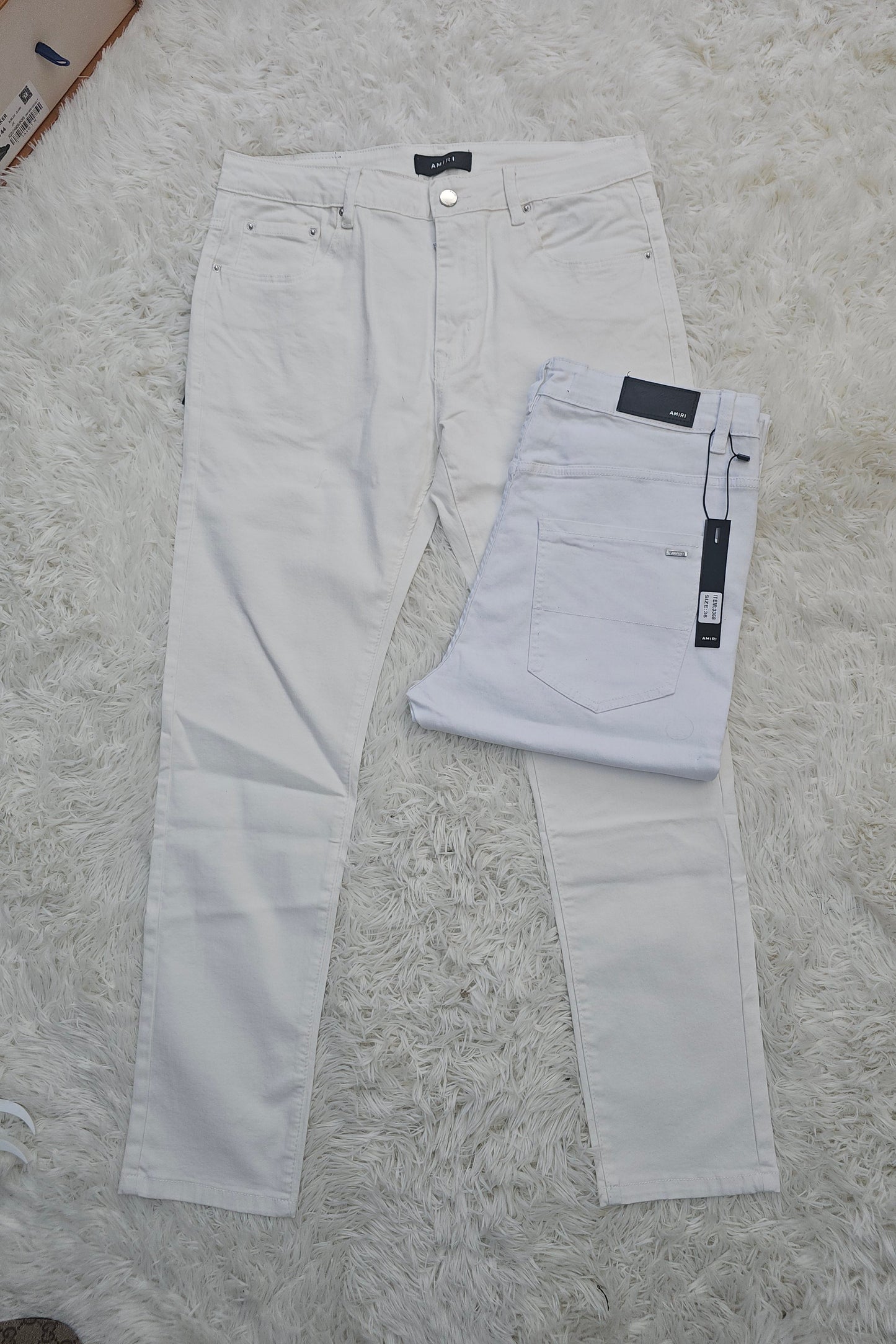 Ami White Back Logo Jeans