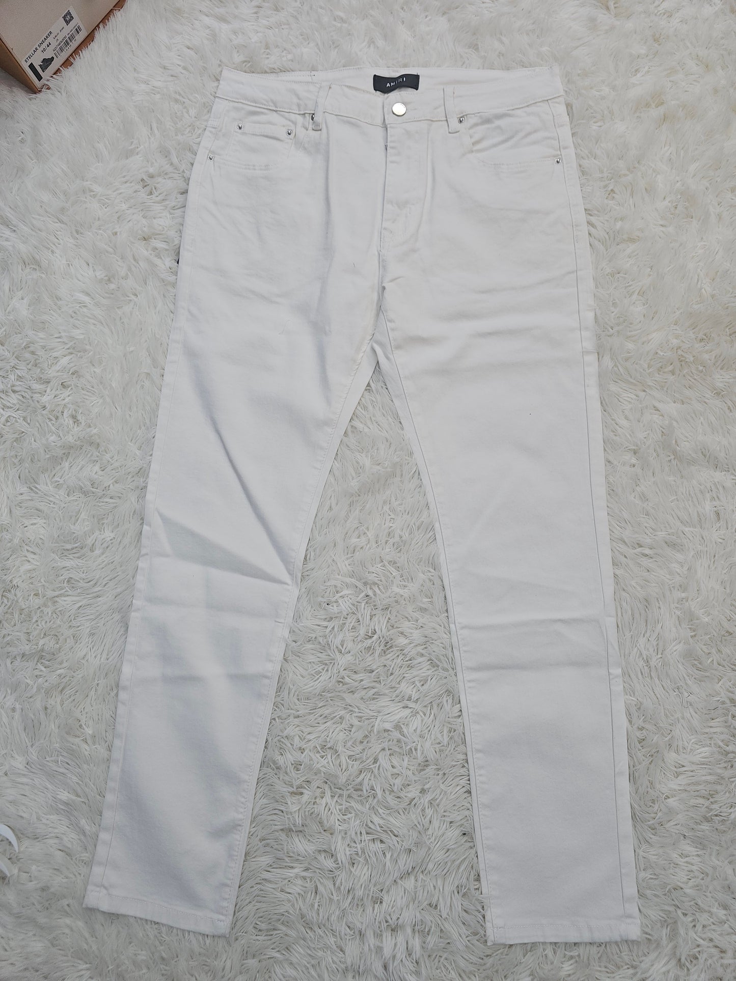 Ami White Back Logo Jeans