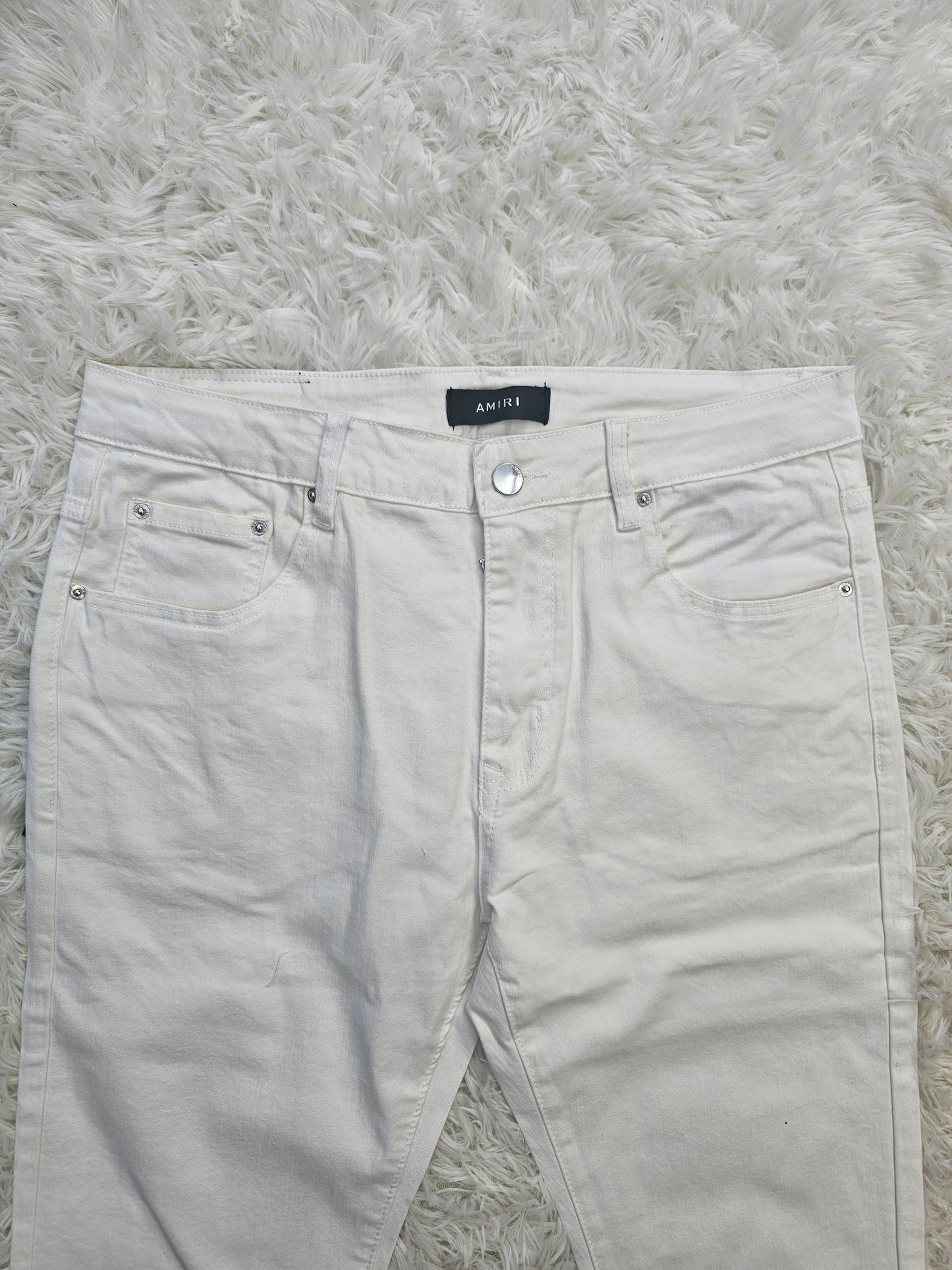 Ami White Back Logo Jeans