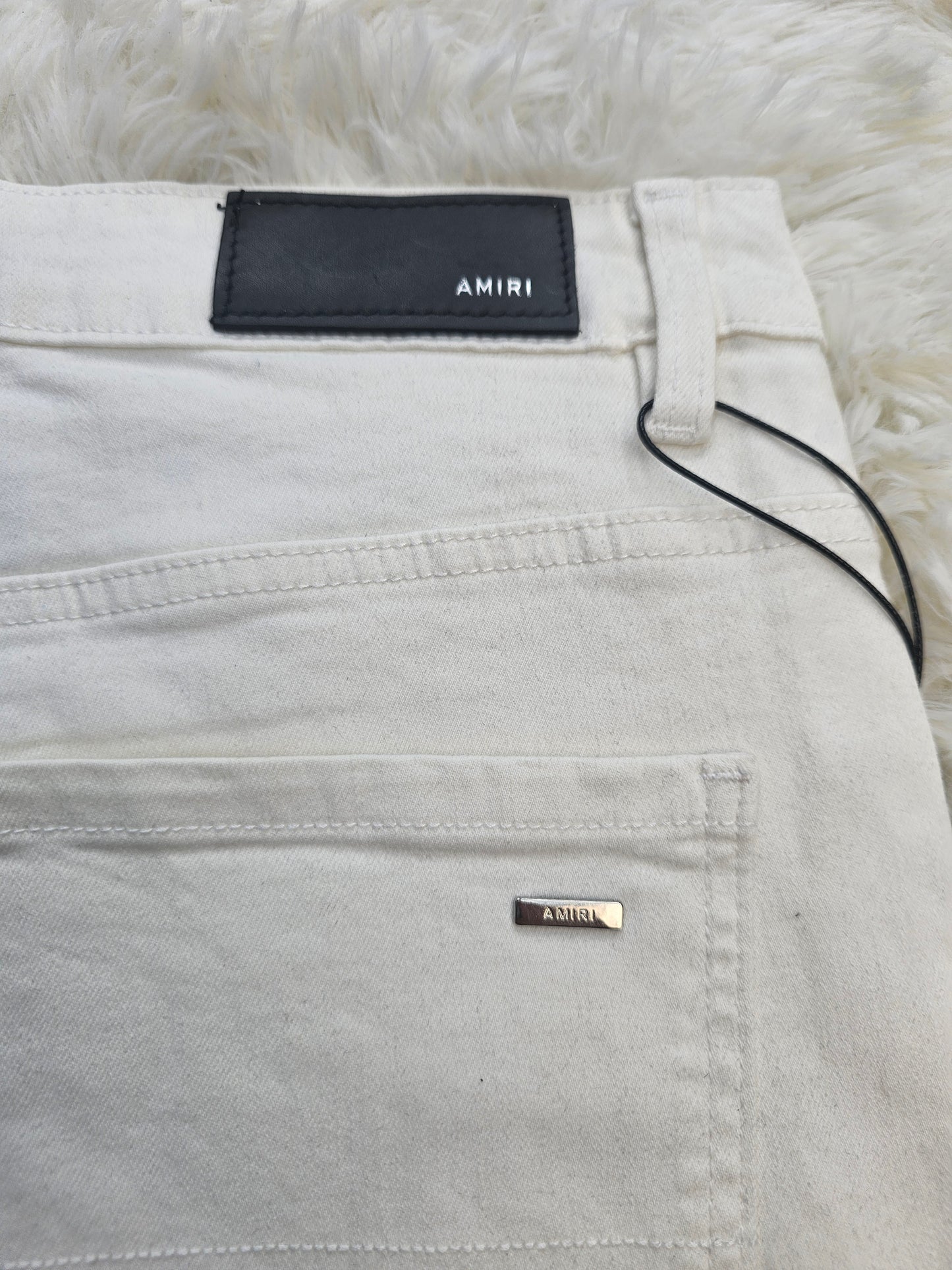 Ami White Back Logo Jeans