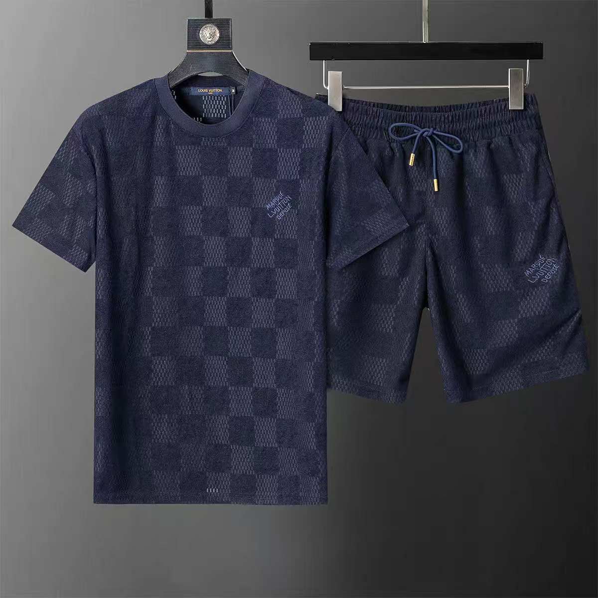 Loui Blue Checkered Short Set
