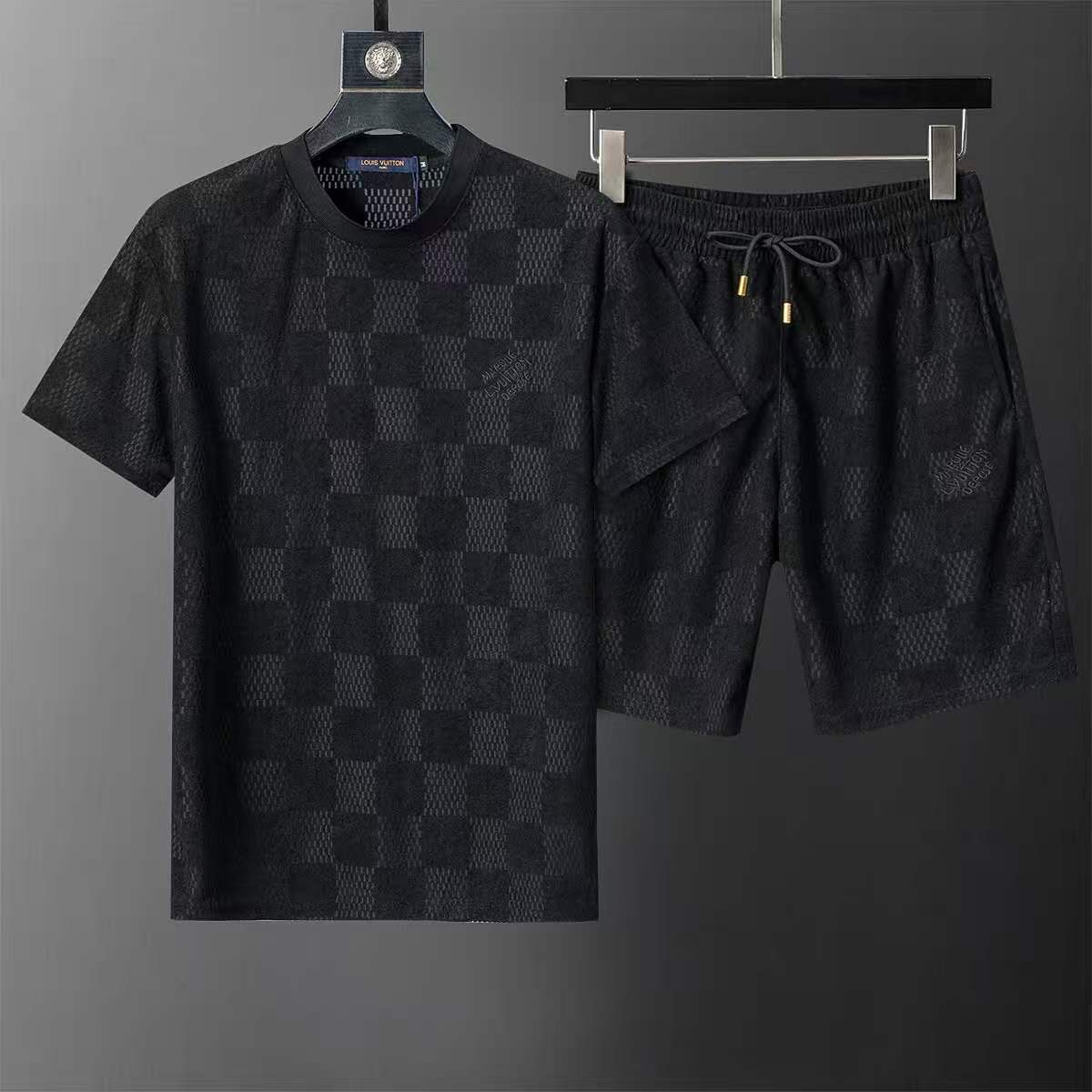Loui Black Checkered Short Set