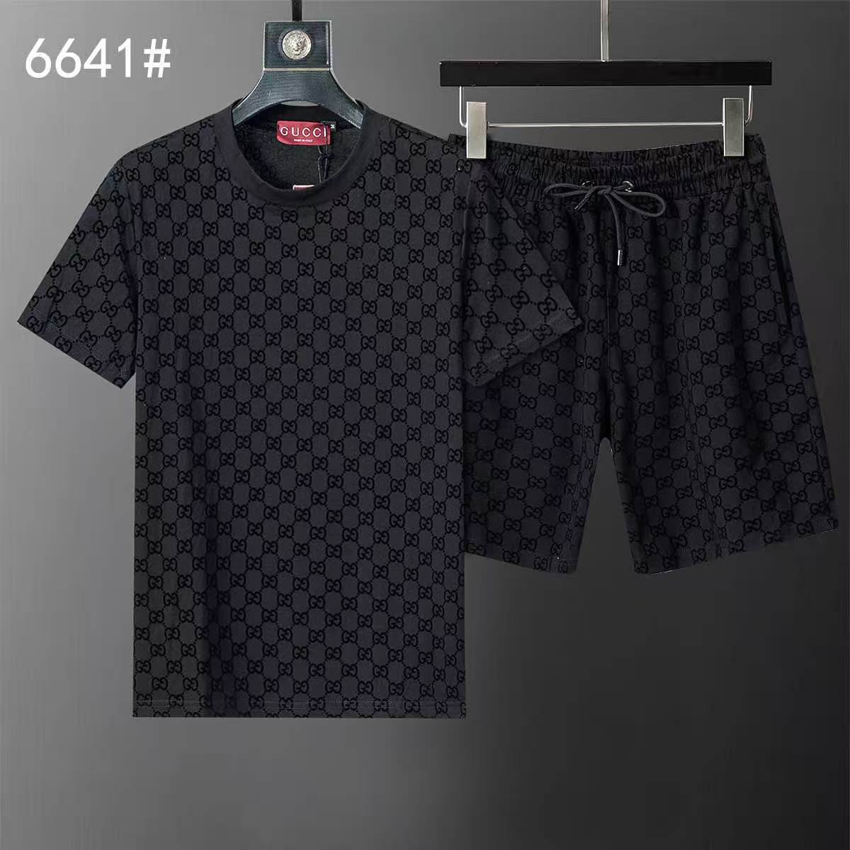 Guc Black Logo Short Set
