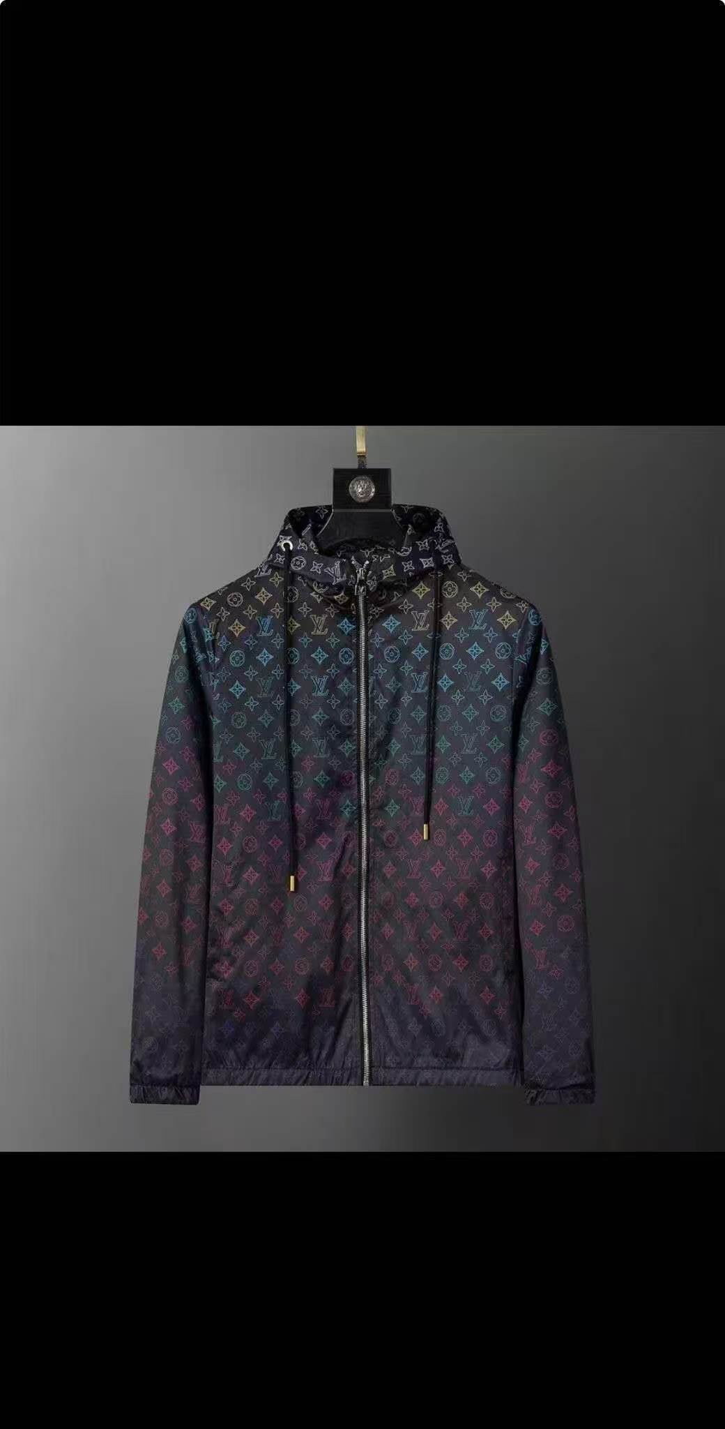 Loui Black Monogram Windbreaker